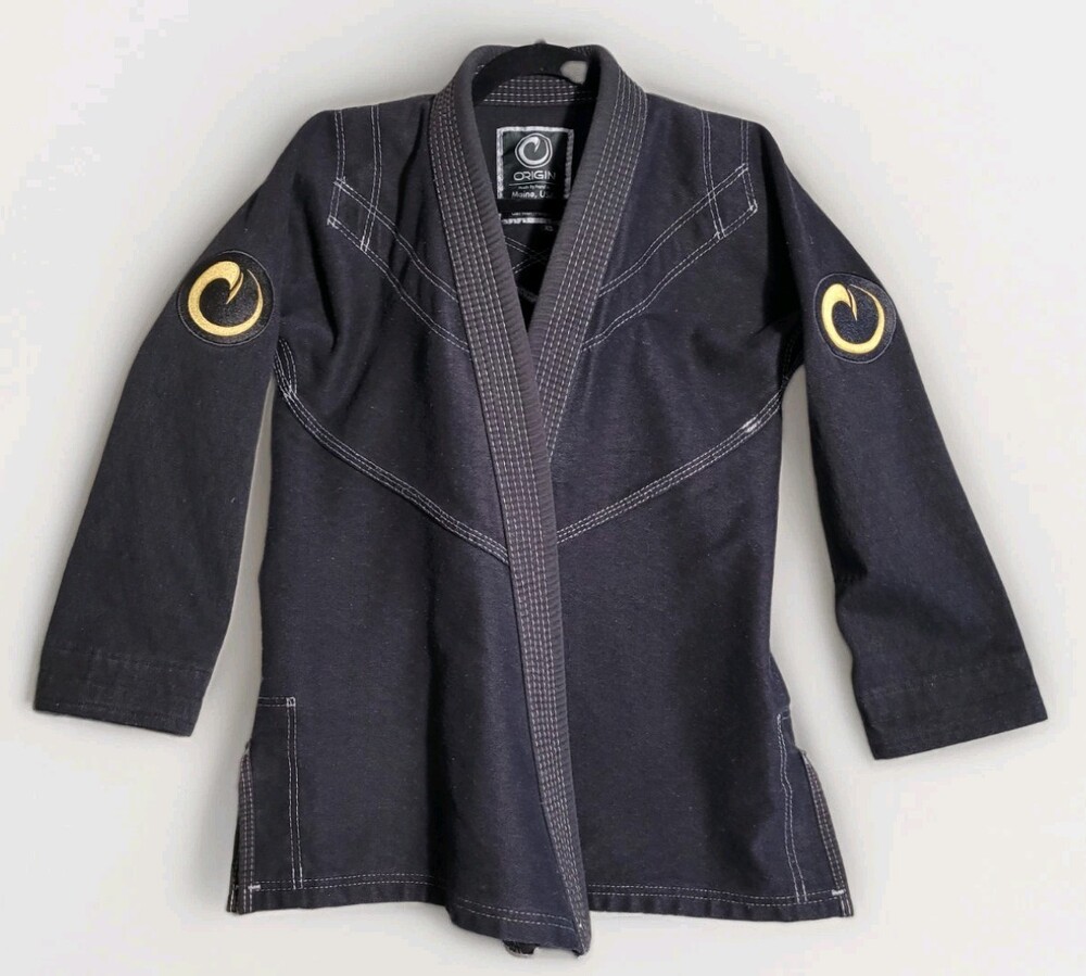 Origin USA Maine Jiu-Jitsu Gi BJJ Martial Arts Jacket Black Unisex Sz XS EUC